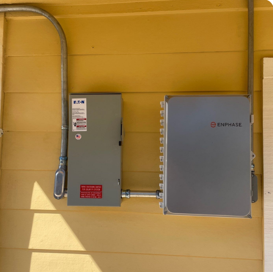 Electrical equipment installed for the Meditation Center solar project